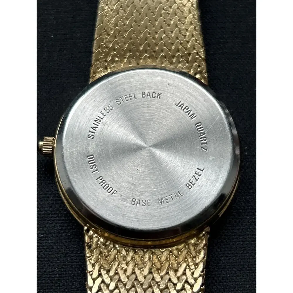 Manhattan Croton Diamond Quartz Gold Tone Watch
